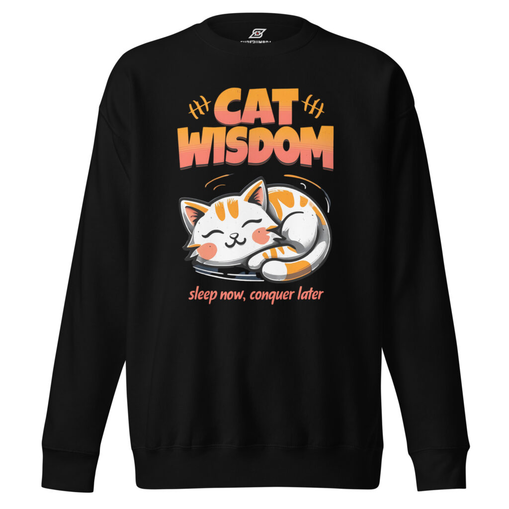 Lazy Cat Sweatshirt – Sleep Now Conquer Later Funny Cat Pullover | SuperUmbra