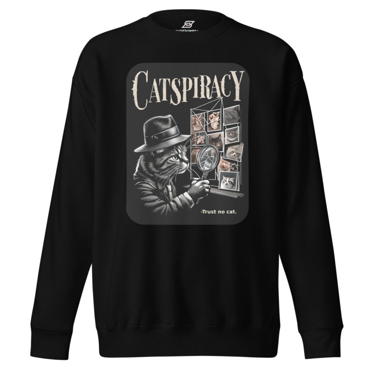 Cat Detective Sweatshirt – Trust No Cat Graphic Pullover | SuperUmbra