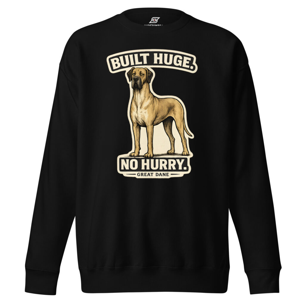 Built Huge No Hurry Great Dane Dog Graphic Premium Sweatshirt
