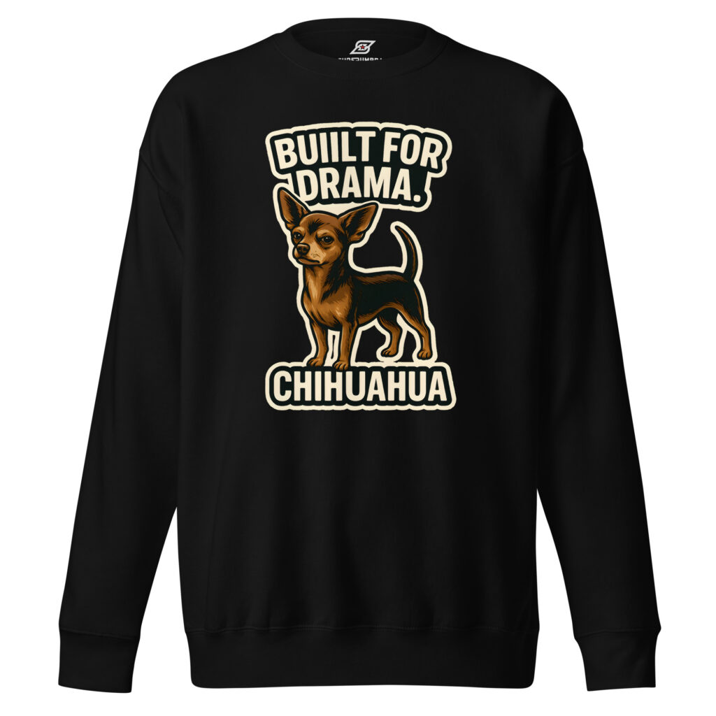 Built for Drama Chihuahua Funny Dog Graphic Premium Sweatshirt