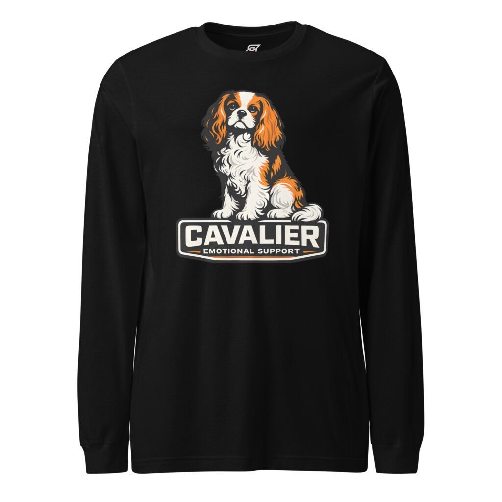 Emotional Support Zero Solutions Cavalier King Charles Spaniel Funny Dog Graphic Long Sleeve Shirt