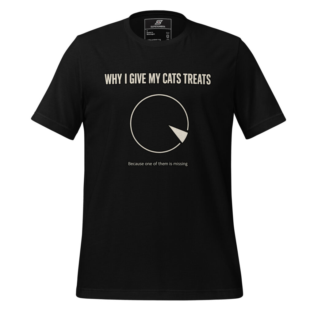 WHY I GIVE MY CATS TREATS – Cat Humor Pie Chart T-Shirt