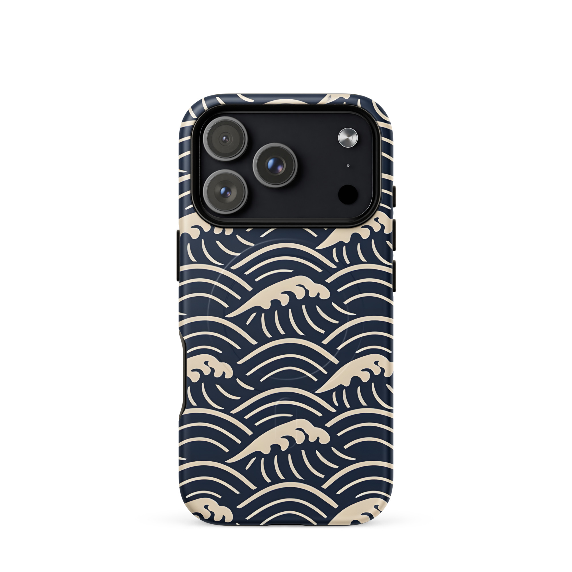 Japanese Wave MagSafe Case for iPhone 17 Pro & iPhone 17 Pro Max – Seigaiha Ocean Pattern