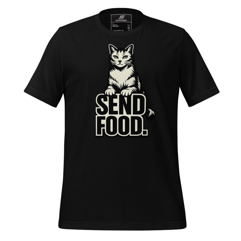 SEND FOOD. Cat Graphic T-Shirt