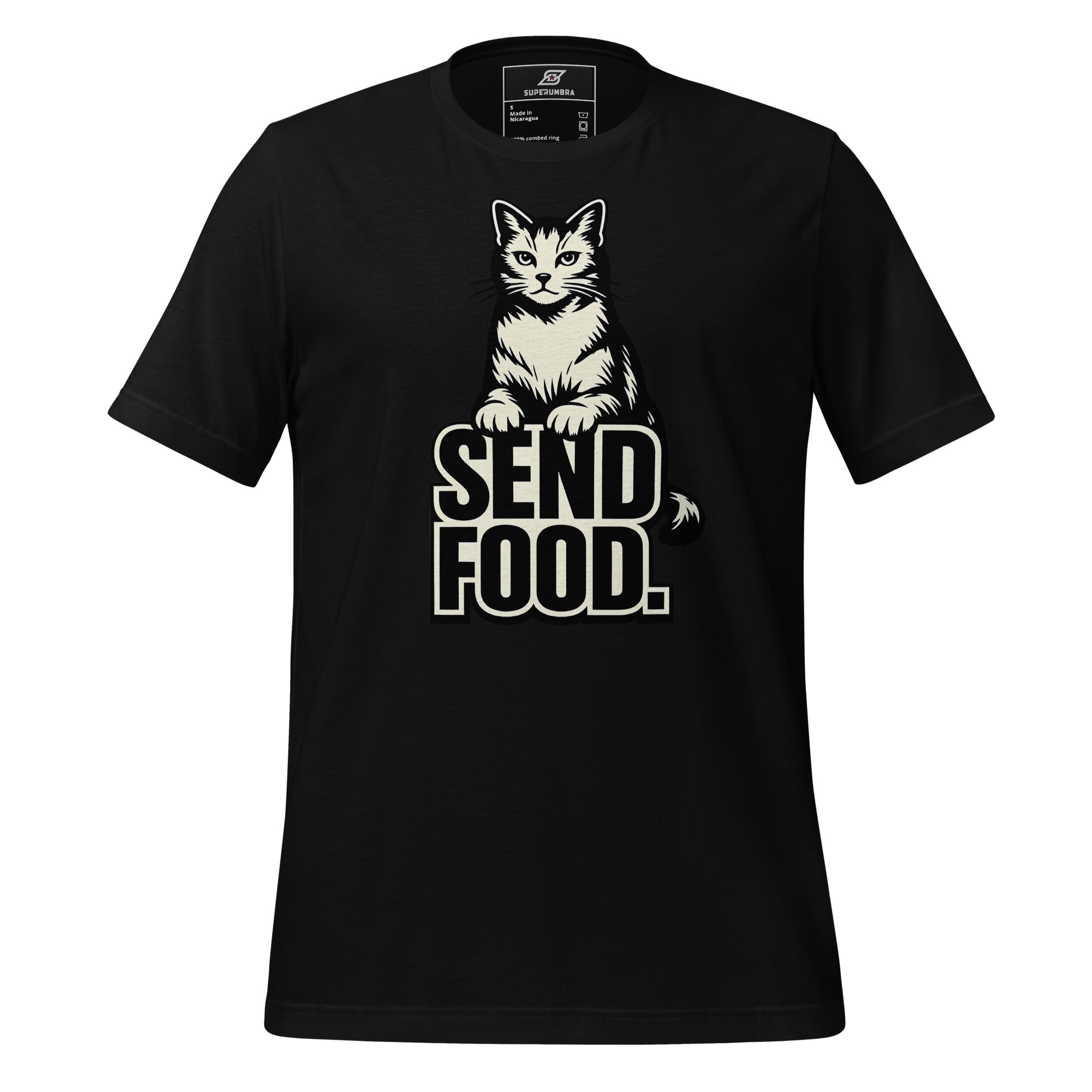 SEND FOOD. Cat Graphic T-Shirt
